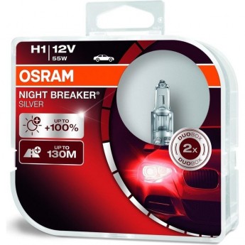 Автолампы OSRAM H1 NIGHT BREAKER® SILVER 64150NBS-HCB (2 шт) Автолампы OSRAM H1 NIGHT BREAKER® SILVER 64150NBS-HCB (2 шт)