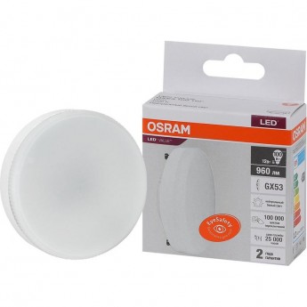 Лампа светодиодная LED OSRAM VALUE LVGX53100 12SW/840 12Вт GX53 230В 10х1 Лампа светодиодная LED OSRAM VALUE LVGX53100 12SW/840 12Вт GX53 230В 10х1