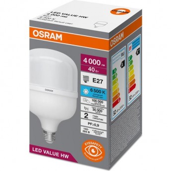 Лампа светодиодная OSRAM 4099854121371 HW 40Вт T матовая 6500К холодный белый E27 4000лм угол пучка 200градусов 140-265В PF>/=0.9 пластик Лампа светодиодная OSRAM 4099854121371 HW 40Вт T матовая 6500К холодный белый E27 4000лм угол пучка 200градусов 140-265В PF>/=0.9 пластик