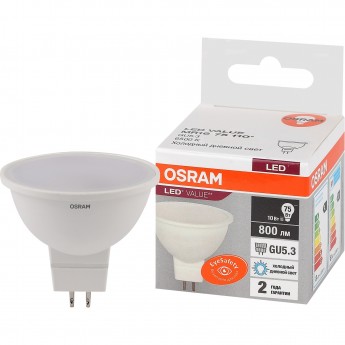 Лампа светодиодная OSRAM LED 10 Вт GU5.3 6500К 800Лм спот 220 В (замена 75Вт) Лампа светодиодная OSRAM LED 10 Вт GU5.3 6500К 800Лм спот 220 В (замена 75Вт)