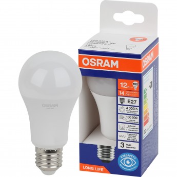 Лампа светодиодная OSRAM LED 12Вт Е27 4000К 1055Лм груша 220В Лампа светодиодная OSRAM LED 12Вт Е27 4000К 1055Лм груша 220В